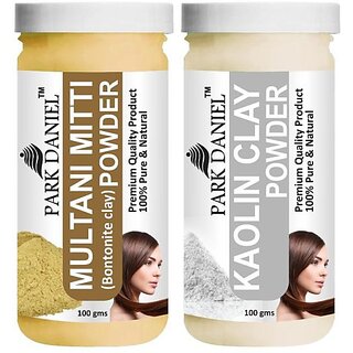 PARK DANIEL Pure & Natural Multani Mitti Powder & Kaolin Clay Powder Combo Pack of 2 Bottles of 100 gm (200 gm ) (200 ml) PARK DANIEL Pure & Natural Multani Mitti Powder & Kaolin Clay Powder Combo Pack of 2 Bottles of 100 gm (200 gm ) (200 ml)