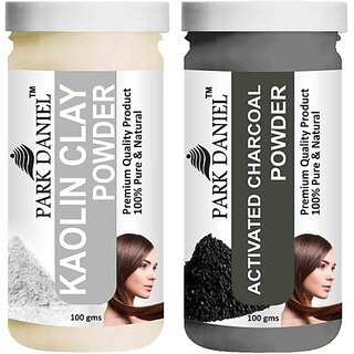 PARK DANIEL Pure & Natural Kaolin Powder & Activated Charcoal Powder Combo Pack of 2 Bottles of 100 gm (200 gm ) (200 ml) PARK DANIEL Pure & Natural Kaolin Powder & Activated Charcoal Powder Combo Pack of 2 Bottles of 100 gm (200 gm ) (200 ml)