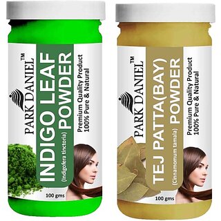 PARK DANIEL Pure & Natural Indigo Leaf Powder & Tej Patta(Bay) Powder Combo Pack of 2 Bottles of 100 gm (200 gm ) (200 ml) PARK DANIEL Pure & Natural Indigo Leaf Powder & Tej Patta(Bay) Powder Combo Pack of 2 Bottles of 100 gm (200 gm ) (200 ml)