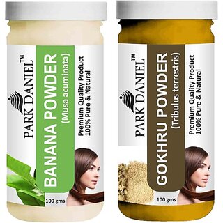 PARK DANIEL Pure & Natural Banana Powder & Gokhru Powder Combo Pack of 2 Bottles of 100 gm (200 gm ) (200 ml) PARK DANIEL Pure & Natural Banana Powder & Gokhru Powder Combo Pack of 2 Bottles of 100 gm (200 gm ) (200 ml)