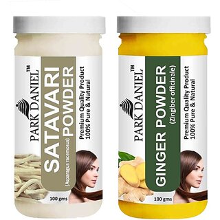 PARK DANIEL Pure & Natural Satavari Powder & Ginger Powder Combo Pack of 2 Bottles of 100 gm (200 gm ) (200 ml) PARK DANIEL Pure & Natural Satavari Powder & Ginger Powder Combo Pack of 2 Bottles of 100 gm (200 gm ) (200 ml)