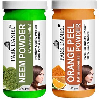                       PARK DANIEL Pure & Natural Neem Powder & Orange Peel Powder Combo Pack of 2 Bottles of 100 gm (200 gm ) (200 ml)                                              