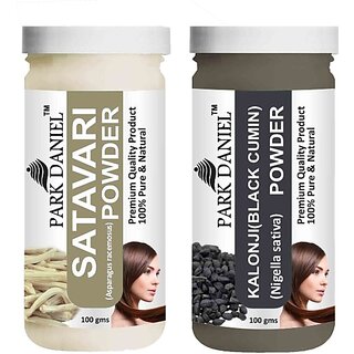                       PARK DANIEL Pure & Natural Satavari Powder & Kalonji(Black Cumin) Powder Combo Pack of 2 Bottles of 100 gm (200 gm ) (200 ml)                                              