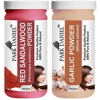                       PARK DANIEL Premium Red Sandalwood Powder & Garlic Powder Combo Pack of 2 Jars of 100 gms(200 gms) (200 g)                                              
