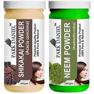 PARK DANIEL Pure & Natural Shikakai Powder & Neem Powder Combo Pack of 2 Bottles of 100 gm (200 gm ) (200 ml) PARK DANIEL Pure & Natural Shikakai Powder & Neem Powder Combo Pack of 2 Bottles of 100 gm (200 gm ) (200 ml)