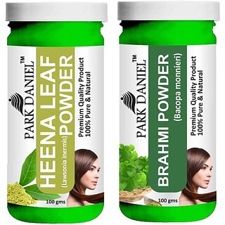                       PARK DANIEL Pure & Natural Henna Leaf Powder & Brahmi Powder Combo Pack (200 ml)                                              