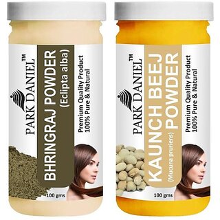                       PARK DANIEL Pure & Natural Bhringraj Powder & Kaunch Beej Powder Combo Pack (200 ml)                                              