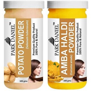 PARK DANIEL Premium Potato Powder & Amba Haldi Powder Combo Pack of 2 Jars of 100 gms(200 gms) (200 g) PARK DANIEL Premium Potato Powder & Amba Haldi Powder Combo Pack of 2 Jars of 100 gms(200 gms) (200 g)