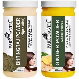 PARK DANIEL Pure & Natural Bhringraj Powder & Ginger Powder Combo Pack (200 ml) PARK DANIEL Pure & Natural Bhringraj Powder & Ginger Powder Combo Pack (200 ml)