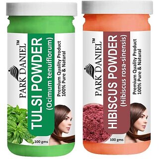 PARK DANIEL Pure & Natural Tulsi Powder & Hibiscus Powder Combo Pack of 2 Bottles of 100 gm (200 gm ) (200 ml) PARK DANIEL Pure & Natural Tulsi Powder & Hibiscus Powder Combo Pack of 2 Bottles of 100 gm (200 gm ) (200 ml)