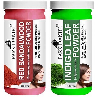 PARK DANIEL Premium Red Sandalwood Powder & Indigo Leaf Powder Combo Pack of 2 Jars of 100 gms(200 gms) (200 g) PARK DANIEL Premium Red Sandalwood Powder & Indigo Leaf Powder Combo Pack of 2 Jars of 100 gms(200 gms) (200 g)