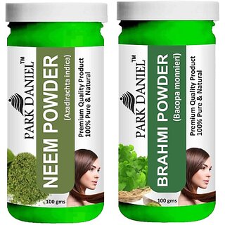 PARK DANIEL Pure & Natural Neem Powder & Brahmi Powder Combo Pack of 2 Bottles of 100 gm (200 gm ) (200 ml) PARK DANIEL Pure & Natural Neem Powder & Brahmi Powder Combo Pack of 2 Bottles of 100 gm (200 gm ) (200 ml)