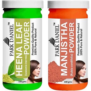                       PARK DANIEL Pure & Natural Henna Leaf Powder & Manjistha Leaf Powder Combo Pack (200 ml)                                              