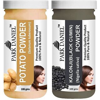                       PARK DANIEL Premium Potato Powder & Kalonji(Black Cumin) Powder Combo Pack of 2 Jars of 100 gms(200 gms) (200 g)                                              