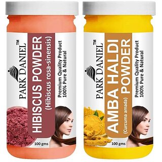 PARK DANIEL Pure & Natural Hibiscus Powder & Amba Haldi Powder Combo Pack (200 ml) PARK DANIEL Pure & Natural Hibiscus Powder & Amba Haldi Powder Combo Pack (200 ml)