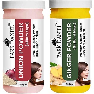 PARK DANIEL Pure & Natural Onion Powder & Ginger Powder Combo Pack of 2 Bottles of 100 gm (200 gm ) (200 ml) PARK DANIEL Pure & Natural Onion Powder & Ginger Powder Combo Pack of 2 Bottles of 100 gm (200 gm ) (200 ml)