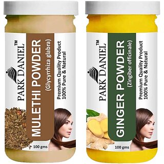 PARK DANIEL Pure & Natural Mulethi Powder & Ginger Powder Combo Pack of 2 Bottles of 100 gm (200 gm ) (200 ml) PARK DANIEL Pure & Natural Mulethi Powder & Ginger Powder Combo Pack of 2 Bottles of 100 gm (200 gm ) (200 ml)