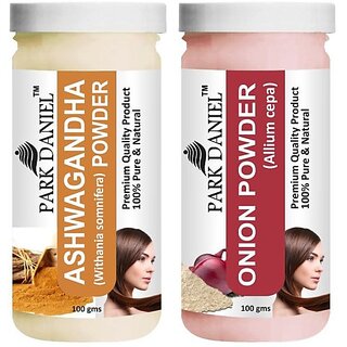 PARK DANIEL Premium Ashwagandha Powder & Onion Powder Combo Pack of 2 Jars of 100 gms(200 gms) (200 g) PARK DANIEL Premium Ashwagandha Powder & Onion Powder Combo Pack of 2 Jars of 100 gms(200 gms) (200 g)