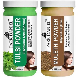 PARK DANIEL Pure & Natural Tulsi Powder & Mulethi Powder Combo Pack of 2 Bottles of 100 gm (200 gm ) (200 ml) PARK DANIEL Pure & Natural Tulsi Powder & Mulethi Powder Combo Pack of 2 Bottles of 100 gm (200 gm ) (200 ml)