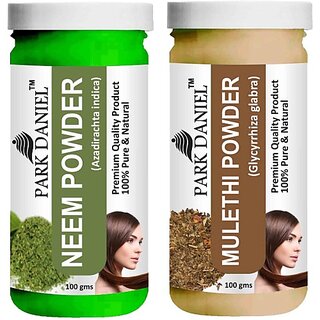 PARK DANIEL Pure & Natural Neem Powder & Mulethi Powder Combo Pack of 2 Bottles of 100 gm (200 gm ) (200 ml) PARK DANIEL Pure & Natural Neem Powder & Mulethi Powder Combo Pack of 2 Bottles of 100 gm (200 gm ) (200 ml)
