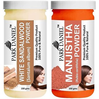 PARK DANIEL Premium White Sandalwood Powder & Manjistha Leaf Powder Combo Pack of 2 Jars of 100 gms(200 gms) (200 ml) PARK DANIEL Premium White Sandalwood Powder & Manjistha Leaf Powder Combo Pack of 2 Jars of 100 gms(200 gms) (200 ml)