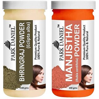                       PARK DANIEL Pure & Natural Bhringraj Powder & Manjistha Leaf Powder Combo Pack (200 ml)                                              