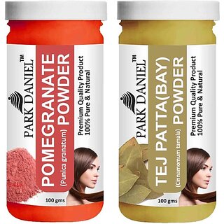                       PARK DANIEL Pure & Natural Pomegranate Powder & Tej Patta(Bay) Powder Combo Pack of 2 Bottles of 100 gm (200 gm ) (200 ml)                                              