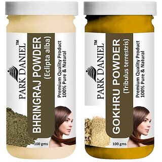 PARK DANIEL Pure & Natural Bhringraj Powder & Gokhru Powder Combo Pack (200 ml) PARK DANIEL Pure & Natural Bhringraj Powder & Gokhru Powder Combo Pack (200 ml)