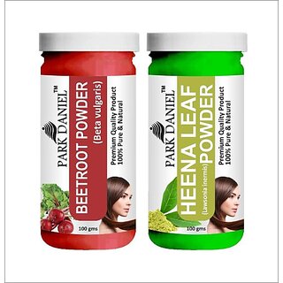                       PARK DANIEL Premium Beetroot Powder & Heena Leaf Powder Combo Pack of 2 Jars of 100 gms(200 gms) (200 g)                                              