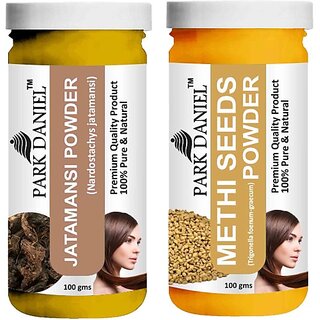                       PARK DANIEL Pure & Natural Jatamansi Powder & Methi Powder Combo Pack of 2 Bottles of 100 gm (200 gm ) (200 ml)                                              