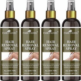 PARK DANIEL Painless Hair Removal Spray From Body, Chest, Legs, Hands Pack of 4 of 100 ML Spray (400 ml, Set of 4)