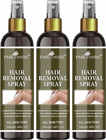 PARK DANIEL Painless Hair Removal Spray From Body, Chest, Legs, Hands Pack of 3 of 100 ML Spray (300 ml, Set of 3)