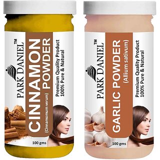 PARK DANIEL Pure & Natural Cinnamon Powder & Garlic Powder Combo Pack of 2 Bottles of 100 gm (200 gm ) (200 ml) PARK DANIEL Pure & Natural Cinnamon Powder & Garlic Powder Combo Pack of 2 Bottles of 100 gm (200 gm ) (200 ml)