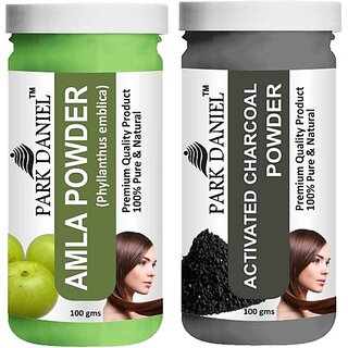 PARK DANIEL Pure & Natural Amla Powder & Activated Charcoal Powder Combo Pack of 2 Bottles of 100 gm (200 gm ) (200 g) PARK DANIEL Pure & Natural Amla Powder & Activated Charcoal Powder Combo Pack of 2 Bottles of 100 gm (200 gm ) (200 g)