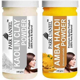 PARK DANIEL Pure & Natural Kaolin Powder & Amba Haldi Powder Combo Pack of 2 Bottles of 100 gm (200 gm ) (200 ml) PARK DANIEL Pure & Natural Kaolin Powder & Amba Haldi Powder Combo Pack of 2 Bottles of 100 gm (200 gm ) (200 ml)