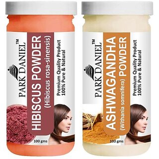                       PARK DANIEL Pure & Natural Hibiscus Powder & Ashwagandha Powder Combo Pack (200 ml)                                              