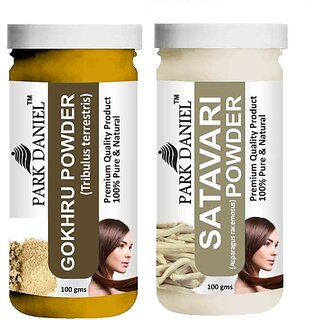 PARK DANIEL Pure & Natural Gokhru Powder & Satavari Powder Combo Pack of 2 Bottles of 100 gm (200 gm ) (200 ml) PARK DANIEL Pure & Natural Gokhru Powder & Satavari Powder Combo Pack of 2 Bottles of 100 gm (200 gm ) (200 ml)