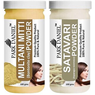 PARK DANIEL Pure & Natural Multani Mitti Powder & Satavari Powder Combo Pack of 2 Bottles of 100 gm (200 gm ) (200 ml) PARK DANIEL Pure & Natural Multani Mitti Powder & Satavari Powder Combo Pack of 2 Bottles of 100 gm (200 gm ) (200 ml)