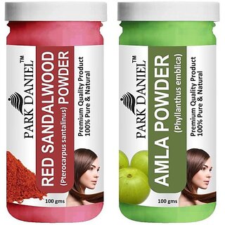 PARK DANIEL Premium Red Sandalwood Powder & Amla Powder Combo Pack of 2 Jars of 100 gms(200 gms) (200 g) PARK DANIEL Premium Red Sandalwood Powder & Amla Powder Combo Pack of 2 Jars of 100 gms(200 gms) (200 g)