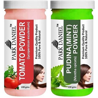                       PARK DANIEL Premium Tomato Powder & Pudina(Mint)Powder Combo Pack of 2 Jars of 100 gms(200 gms) (200 g)                                              