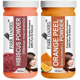                       PARK DANIEL Pure & Natural Hibiscus Powder & Orange Peel Powder Combo Pack (200 ml)                                              