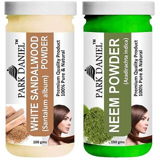 PARK DANIEL Premium White Sandalwood Powder & Neem Powder Combo Pack of 2 Jars of 100 gms(200 gms) (200 ml) PARK DANIEL Premium White Sandalwood Powder & Neem Powder Combo Pack of 2 Jars of 100 gms(200 gms) (200 ml)