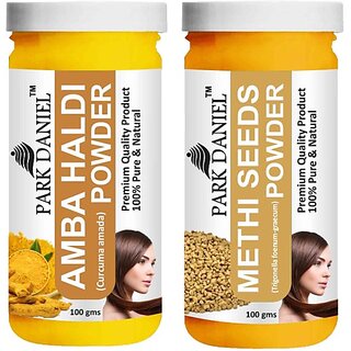 PARK DANIEL Pure & Natural Amba Haldi Powder & Methi Powder Combo Pack of 2 Bottles of 100 gm (200 gm ) (200 g) PARK DANIEL Pure & Natural Amba Haldi Powder & Methi Powder Combo Pack of 2 Bottles of 100 gm (200 gm ) (200 g)