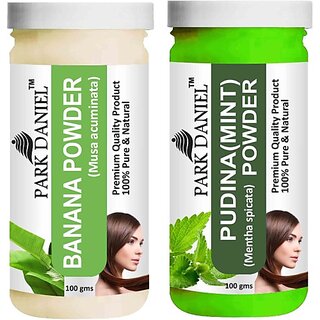                       PARK DANIEL Pure & Natural Banana Powder & Pudina(Mint)Powder Combo Pack of 2 Bottles of 100 gm (200 gm ) (200 ml)                                              