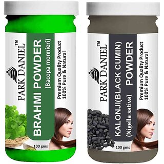                       PARK DANIEL Pure & Natural Brahmi Powder & Kalonji(Black Cumin) Powder Combo Pack of 2 Bottles of 100 gm (200 gm ) (200 ml)                                              