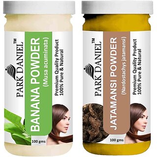 PARK DANIEL Pure & Natural Banana Powder & Jatamansi Powder Combo Pack of 2 Bottles of 100 gm (200 gm ) (200 ml)