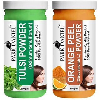 PARK DANIEL Pure & Natural Tulsi Powder & Orange Peel Powder Combo Pack of 2 Bottles of 100 gm (200 gm ) (200 ml) PARK DANIEL Pure & Natural Tulsi Powder & Orange Peel Powder Combo Pack of 2 Bottles of 100 gm (200 gm ) (200 ml)