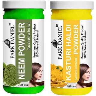 PARK DANIEL Pure & Natural Neem Powder & Kasturi Haldi Powder Combo Pack of 2 Bottles of 100 gm (200 gm ) (200 ml) PARK DANIEL Pure & Natural Neem Powder & Kasturi Haldi Powder Combo Pack of 2 Bottles of 100 gm (200 gm ) (200 ml)