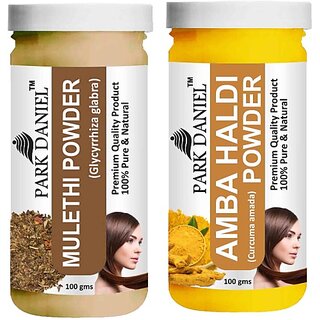                       PARK DANIEL Pure & Natural Mulethi Powder & Amba Haldi Powder Combo Pack of 2 Bottles of 100 gm (200 gm ) (200 ml)                                              