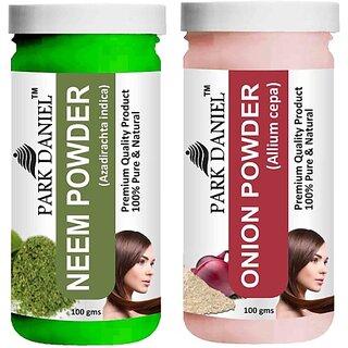 PARK DANIEL Pure & Natural Neem Powder & Onion Powder Combo Pack of 2 Bottles of 100 gm (200 gm ) (200 ml) PARK DANIEL Pure & Natural Neem Powder & Onion Powder Combo Pack of 2 Bottles of 100 gm (200 gm ) (200 ml)